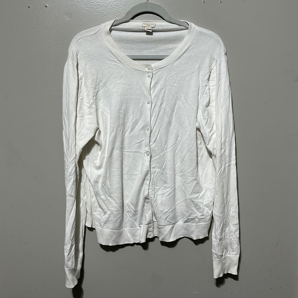 J. Crew Factory Lightweight White Caryn Cardigan. Plus Size XXL - Picture 3 of 9